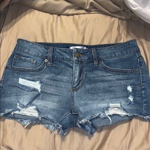 Distressed Denim Shorts